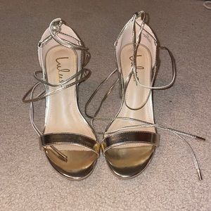 Iulus gold wrap heels